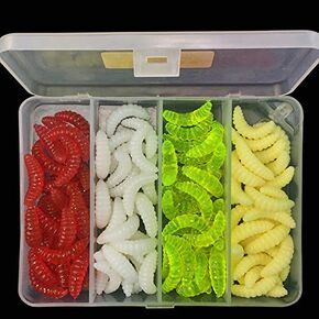 OriGlam 100pcs Fresh Water Fishing Bait, Soft Plastic Worms, Bass Fishing Worms, Soft Bait Shad Fishing Lures, Worm Baits