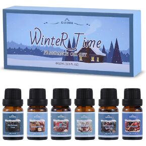 Clean Fragrance Oils Set, Essential Oils Set for Diffuser, Candle, Soap Making Scented Oils, Fresh Linen, Cool Mint, Soap Bubble, Laundry Day, Soft Powder, Fresh Cotton, 6x10ml