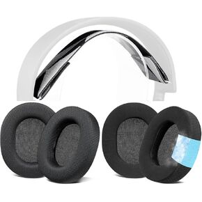 SOULWIT Headband + 2 Pairs Ear Pads, Replacement Kit for SteelSeries Arctis 3/Arctis 5 (Do Not Fit Other Arctis) Headset, Headstrap Band, Mesh Fabric Earpads and Cooling Gel Cushions - Standard