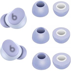 Replacement Memory Foam Tips Foam Sleeves Earbuds Tips Compatible with Beats Solo Buds, [Noise Cancelling] 6PCS 3Pairs S/M/L Purple 2143PP