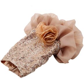 Dog Dress Pet Small Dog Clothes Sequin Silky Puppy Costume Dog Princess Elegant Skirt Wedding Costume(Gold-XL), Check Size Information