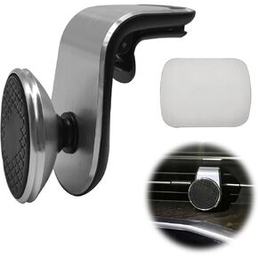 Strong Magnetic Phone Mount for Car, Universal Car Vent Phone Holder, 360° Rotation Adjustable Magnetic Smartphone Holder, Fit for All Smartphones - Silver