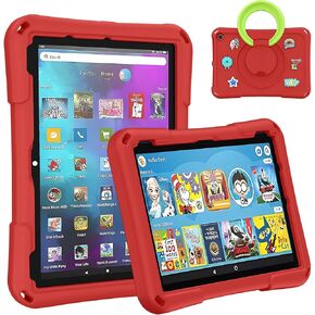 Tablet 10 Cases for Kids (Compatible 2021/2023 Model Tab), Ubearkk Anti Slip Shockproof Protective Cover Not for iPad,Samsung Tab,Onn Tab Red
