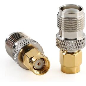 DHT Electronics 2PCS RF coaxial coax adapter RP-SMA male to RP-TNC female
