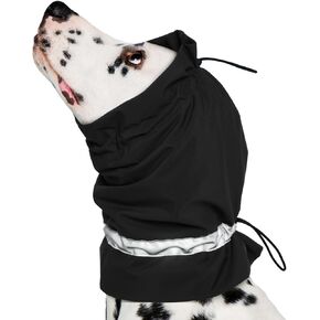 ROZKITCH Dog Calming Hoodie Dog Ears Cover, Waterproof Ear Wrap, Reflective Dog Ear Head Muff Protection Anxiety Relief Noise Canceling for Firework Noise Dog Ear Protector Black L