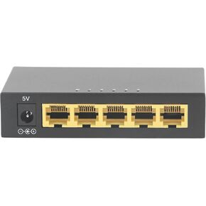 5 Port Ethernet Switch, 10 100 Mbps Office Ethernet Splitter, Plug and Play, Desktop Design, Home Network Hub, MDI MDIX RJ45 Network Switch (US Plug)