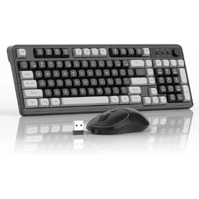 MageGee Wireless Gaming Keyboard and Mouse Combo V560, RGB Backlit Rechargeable Mechanical Feel Keyboard 2.4GHz Quiet Blue White Purple Keyboard Mouse for Mac Laptop PC Gamer