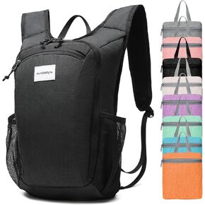 10L Lightweight Hiking Bag Small Daypack Hiking Backpack Foldable Outdoor Bag for Women Men(Black)