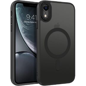 BENTOBEN for iPhone XR Phone Case, iPhone XR Case [Compatible with Magsafe] Magnetic Translucent Matte Slim Thin Shockproof Women Men Raised Lips Protective Cases Cover for iPhone XR 6.1", Black