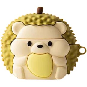 for AirPods 4 Cute Case Cover for Girls Boys,Powerful Drop Protection,Funny Creative Durian Bear for AirPods 4th Generation Charging Case(2024)