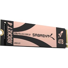SABRENT Rocket 4، 4 تيرابايت PCIe 4.0 NVMe SSD - قراءة 7400 ميجابايت/ثانية، كتابة 6400 ميجابايت/ثانية، Gen4 SSD لأجهزة الكمبيوتر المكتبية وأجهزة الكمبيوتر المحمولة وPS5، أداء عالي السرعة مع حرارة منخفضة، للألعاب ومنشئي الأنظمة (SB-RKT4L-4TB)