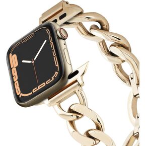 سوار ساعة CASETiFY بسلسلة [فولاذ مقاوم للصدأ ممتاز] متوافق مع Apple Watch Series 8-1، SE، Ultra - 38 مم/40 مم/41 مم/42 مم/44 مم/45 مم/49 مم - أسود/فضي/ذهبي/ذهبي وردي