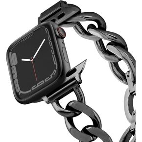CASETiFY Chain Bracelet Watch Band [Premium Stainless Steel] Compatible with Apple Watch Series 8-1, SE, Ultra - 38mm/40mm/41mm/42mm/44mm/45mm/49mm - Black/Silver/Gold/Rose Gold