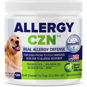 Allergy CZN - Itch and Allergy Chew for Dogs, Seasonal Allergies Anti Itch Dog Chewables with ImmunoRise Blend, 3 oz/120 Count