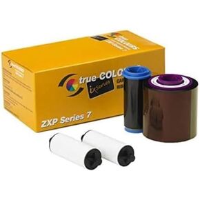 ZEBRA Technologies 800077-740 True Colors IX Series Color Ribbon for ZXP Series, 7 Compatible, Ymcko, 250 Labels per Roll
