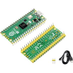 Pico 2 Kit with Pre-Soldered Header Compatible with Raspberry Pi Pico 2 Microcontroller Board +USB Cable, Using RP2350 Chip, Dual-Core & Dual-Architecture Design, 520KB SRAM 4MB Flash (3 Items)