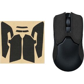 kwmobile Mouse Grip Tape Compatible with Razer Viper 8k HZ Grip Tape - Non-Slip Faux Leather - Black
