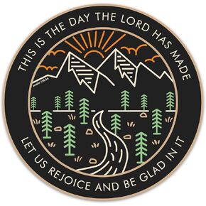 3PCs This Is The Day The Lord Has Made Sticker, Bible Verse Psalm 118:24 Sticker, Religious Scripture Waterproof Christian Faith Vinyl Stickers For Laptop Water Bottle Journal, Jesus Decals (3 Inches)