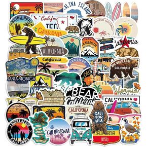 50PCS Outdoor Camping Stickers, Adventure Hiking Sticker,Waterproof Vinyl Stickers for Water Bottle Laptop,for Adults Teens Camper，Guitar Skateboard Luggage Car Party Favors and Decor
