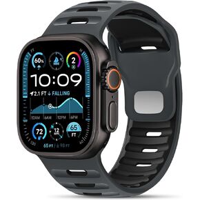 OHOTLOVE Sport Band Compatible with Apple Watch Band Ultra 2/Ultra 49mm 46mm 45mm 44mm 42mm Men, Silicone Loop 26mm Wide Waterproof Strap for iWatch Series 10 9 8 7 6 5 4 SE 3 2 1