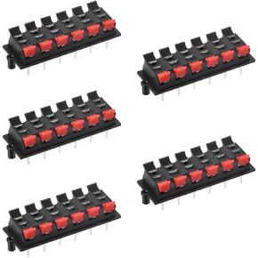 uxcell 2 Row 12 Way Spring Speaker Terminal Clip Push Release Connector Cable Terminals Strip Block WP12-03 5Pcs