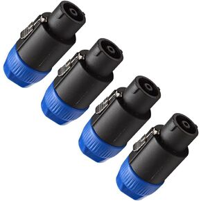 Seismic Audio - New Pack of Four Speakon Connector 8 Pole Plug with Metal Latch Lock for Speaker Cables. Can fit 8-16 mm Cables.
