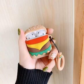 JoySolar for Air Pod 1st/2nd Gen Case Cute Cartoon 3D Soft Silicone Air Pods Cover - Food Unique Fun Funny Cool Kawaii Adorable Lovely Fashion Design Boy Teen Women Girl for Air Pod 1/2 Case,Beef