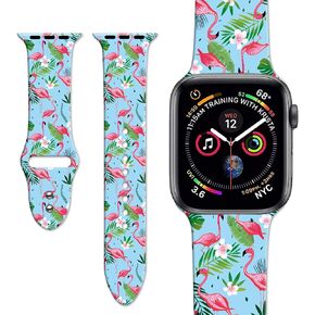 Cute Pattern Watch Bands Compatible with Apple Watch 38mm 40mm 41mm, Adjustable Wristbands Soft Silicone Replacement Strap for iWatch Series 7 6 5 4 3 2 1 SE