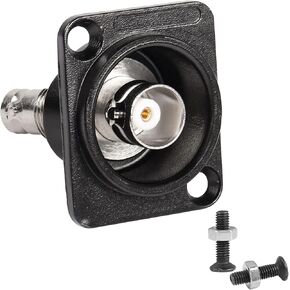 QIANRENON 75 Ohm BNC Panel Mount Connector Adapter BNC Female to Female Panel Feed-Through Connector, XLR Panel/D-Type Panel Mount,for Video Security Camera CATV System