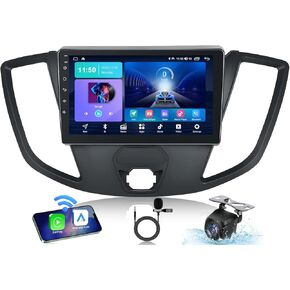 8-Core 4+64GB, Android 13 Car Stereo Radio for Ford Transit Custom 2013-2019, 9 Inch Touchscreen Radio with Wireless CarPlay & Andriod Auto Bluetooth GPS Navigation/Mirror Link/Backup Camera/FM AM