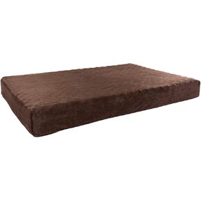 Memory Foam Dog Bed ? 2-Layer Orthopedic Dog Bed with Machine Washable Cover - 37 x 24 Dog Bed for Large Dogs up to 65lbs by PETMAKER (Brown)