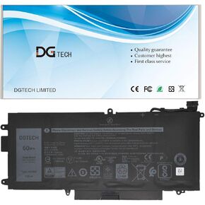 DGTech K5XWW Laptop Battery for Dell Latitude 7389 7390 2-in-1 12 5289 E5289 L3180 2-in-1 P29S001 P29S002 Series 6CYH6 71TG4 725KY N18GG CFX97 451-BBZC (7.6V 60Wh/7500mAh /4-Cell)