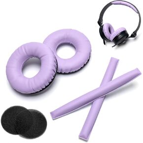 Purple Replacement Ear Pads Foam Cushion Headband Compatible with Sennheiser HD25 HD 25 HD 25-1 HD25-1ii HD25SP HMD25 HME25 HMEC25 Headphones