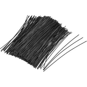 uxcell 5 Inches Metallic Twist Ties Reusable Cable Cord Wire Ties Black 500pcs