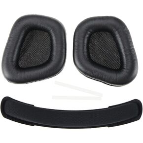SING F LTD 1 Pair Ear Pads with Headband Compatible with Corsair Void/Void Pro/RGB Elite Wireless Protein Leather Earphones Pads Replacement Black
