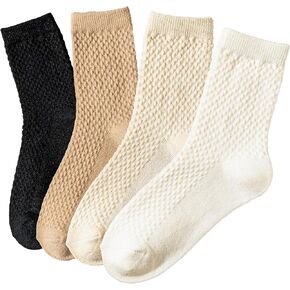 wool socks women,wool cozy socks,cream socks and beige socks,Aesthetic socks for women (US, Alpha, One Size, Regular, Regular, 5-10, multicolor a)