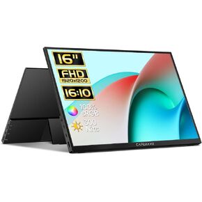 Portable Monitor Mini LED 144Hz, 16" 2560x1600 QHD 600 Nits Portable Gaming Monitor HDR FreeSync w/Kickstand & Speaker, Eye Care External Second Screen for Laptop PC Game Console