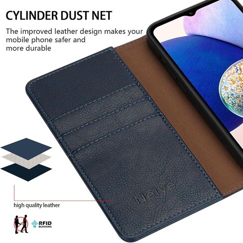 Compatible with Samsung Galaxy A15 5G Wallet Case with RFID Blocking Card Slots Magnetic Closure Protective Flip PU Leather Stand Phone Cover for Galaxy A15 Case Wallet(6.5 inch-Blue) in Saudi Arabia