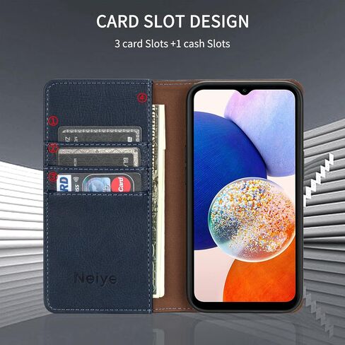 Compatible with Samsung Galaxy A15 5G Wallet Case with RFID Blocking Card Slots Magnetic Closure Protective Flip PU Leather Stand Phone Cover for Galaxy A15 Case Wallet(6.5 inch-Blue) in Saudi Arabia