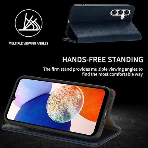 Compatible with Samsung Galaxy A15 5G Wallet Case with RFID Blocking Card Slots Magnetic Closure Protective Flip PU Leather Stand Phone Cover for Galaxy A15 Case Wallet(6.5 inch-Blue) in Saudi Arabia