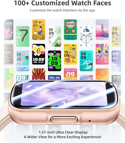 جهاز تعقب اللياقة البدنية Parsonver مع مكالمات بلوتوث، مراقب معدل ضربات القلب 24/7، متتبع النوم، جهاز تتبع النشاط، 110+ أوضاع رياضية، عداد الخطوات، ساعة ذكية مقاومة للماء عالية الدقة 1.57 بوصة للنساء والرجال، أسود in Kuwait