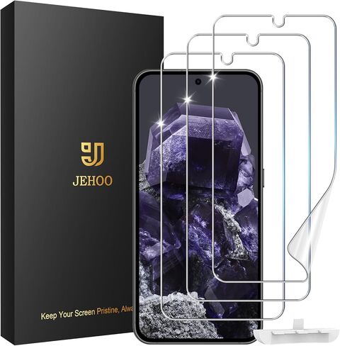[عبوة من 3 قطع] واقي شاشة Google Pixel 8 Pro مرن من مادة TPU [ليس زجاجًا]، فتح بصمة الإصبع، مقاوم للخدش، سهل التركيب، صديق للحافظة، خالٍ من الفقاعات in Kuwait
