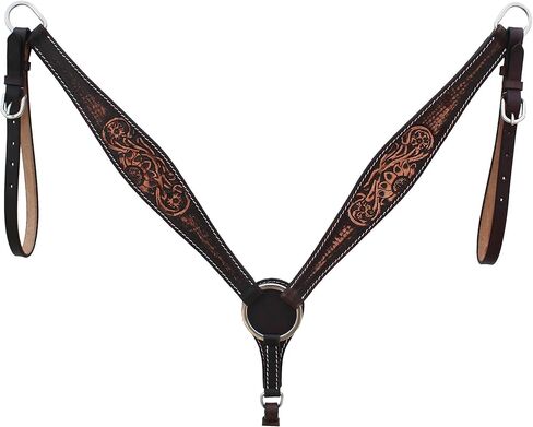CHALLENGER Horse Western Floral Tooled Laced Browband Tack Set Bridle Headstall Breast Collar 78HR01B in Saudi Arabia