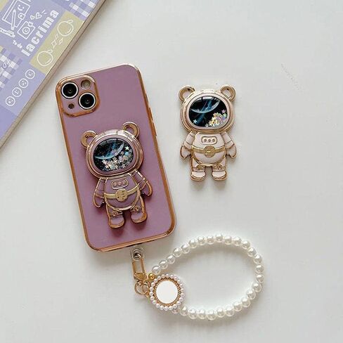 Cute Phone Stand Holder,Cell Phone Astronaut Hidden Kickstand for Desk,Astronaut Phone Holder,Adjustable Tablet Phone Ring Stand with 3D Moving Star Sequins,Gift for Women Girl Cell Phone Stands in Saudi Arabia