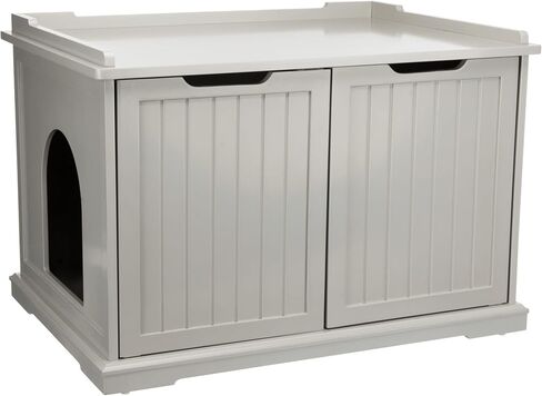 TRIXIE XL Furniture Litter Box Enclosure (Espresso Brown), Hidden Litter Box for Cats with Openings on Either Ends & Large Ventilations Slots, Double Doors for Easy Cleaning, Removable Divider in Kuwait