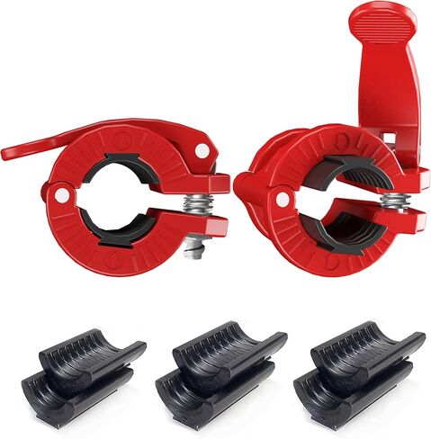 مشابك أثقال مقاس 5 سم - قطعتان من مشابك الأثقال القابلة للتعديل ومشابك رفع الأثقال سريعة الفك وأطواق الأثقال الأولمبية (أسود 1.8-2 بوصة) in Kuwait