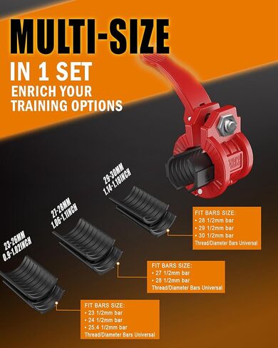 مشابك أثقال مقاس 5 سم - قطعتان من مشابك الأثقال القابلة للتعديل ومشابك رفع الأثقال سريعة الفك وأطواق الأثقال الأولمبية (أسود 1.8-2 بوصة) in Kuwait