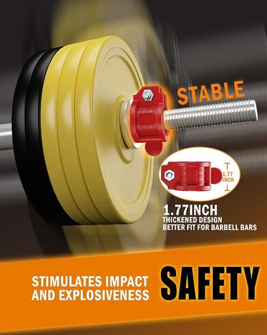 مشابك أثقال مقاس 5 سم - قطعتان من مشابك الأثقال القابلة للتعديل ومشابك رفع الأثقال سريعة الفك وأطواق الأثقال الأولمبية (أسود 1.8-2 بوصة) in Kuwait