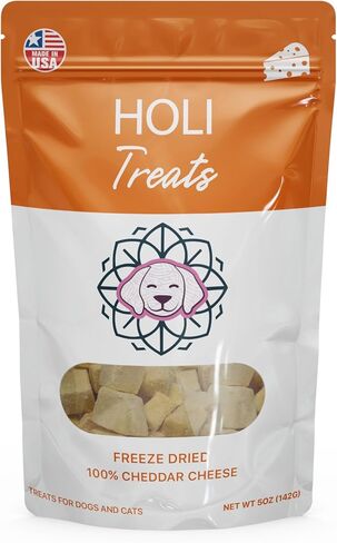 HOLI Freeze Dried Cheddar Cheese Dog Treats - 100% All Natural - Human Grade, Single Ingredient, Lactose Free - Grain Free, Gluten Free, Soy Free – (10 Ounce) in Kuwait