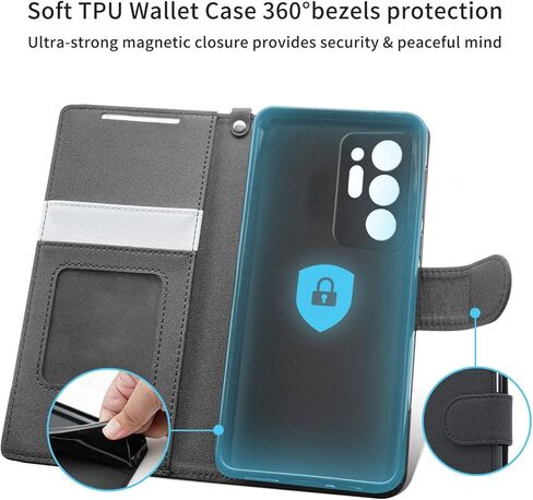 DOUBLE-N for Galaxy Note 20 Ultra Case, Premium PU Leather Note 20 Ultra 5G Wallet Case, Flip Folio Cover with Wrist Strap Card Holder Kickstand for Samsung Galaxy Note 20 Ultra (Black) in Saudi Arabia